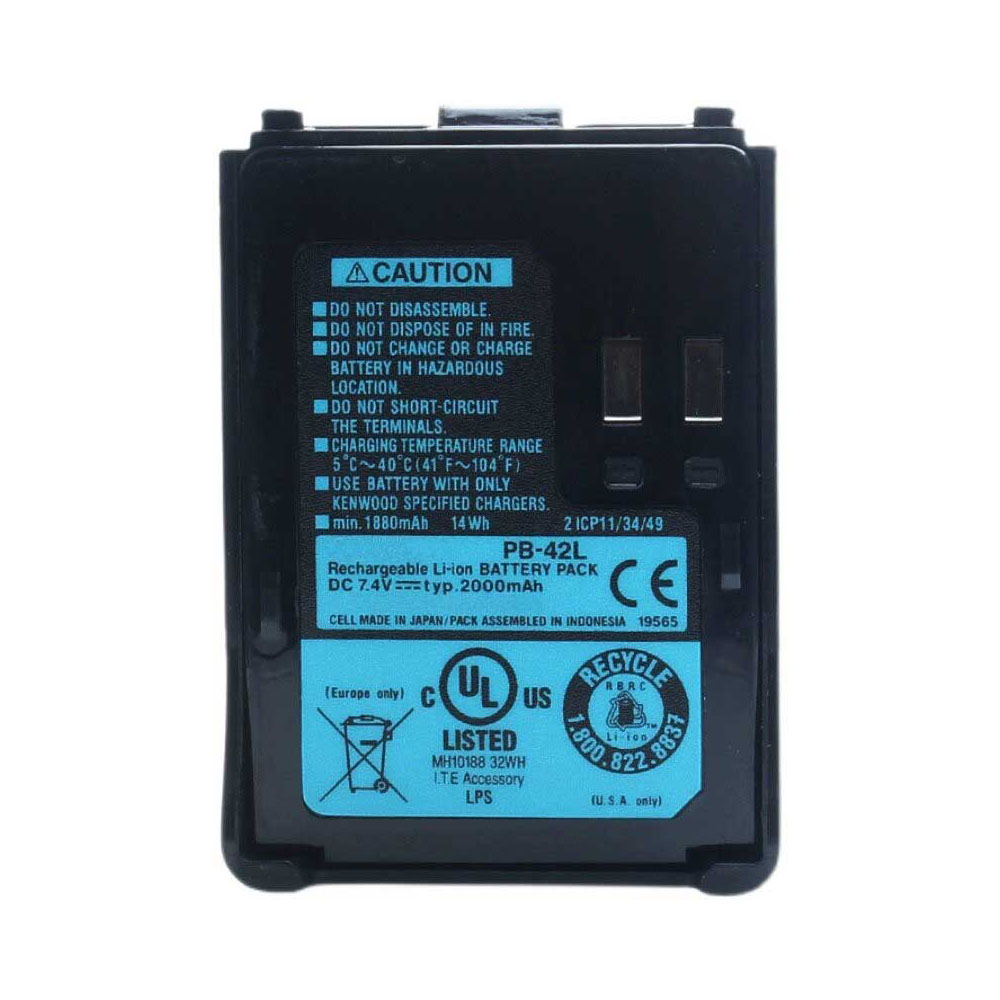 Batteria Sostitutiva Backupower 7.4V 1650mAh Per Kenwood TH-F6, TH-F7 E Modelli Compatibili, Ricambio PB-42L